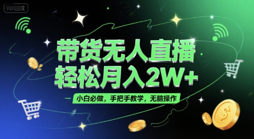 带货无人直播，轻松月入2W+，小白必做，手把手教学，无脑操作(附学习资料)-HEIXMI（中国站）