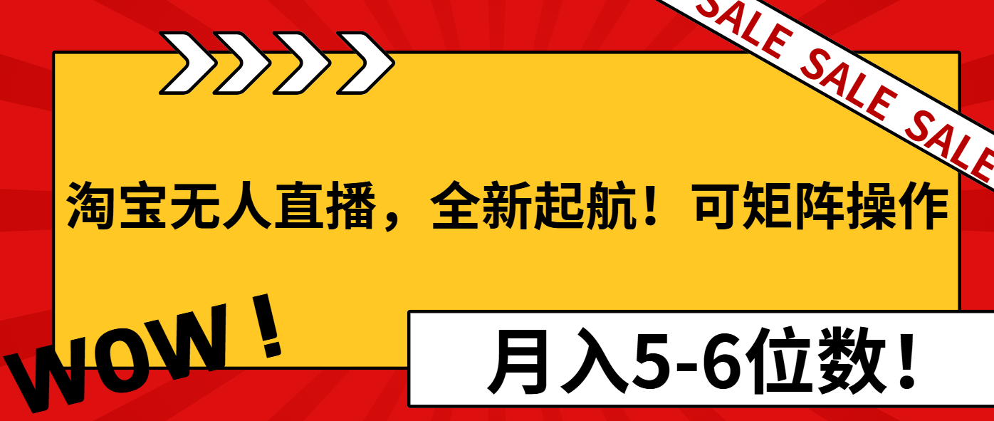 淘宝无人直播，全新起航！可矩阵操作，月入5-6位数！-HEIXMI（中国站）