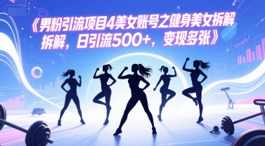男粉引流项目4美女账号之健身美女拆解，日引流500+，变现多张 - HEIXMI（中国站）-HEIXMI（中国站）