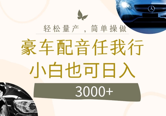 不为人知的暴力小项目，豪车配音，日入几张【揭秘】-HEIXMI（中国站）
