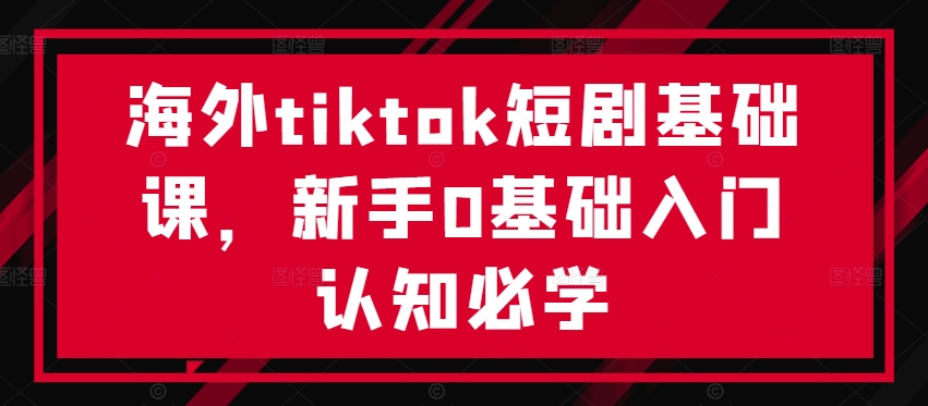 海外tiktok短剧基础课，新手0基础入门认知必学-HEIXMI（中国站）