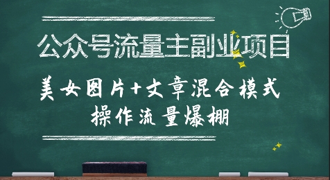 公众号流量主副业项目，美女图片+文章混合模式操作流量爆棚-HEIXMI（中国站）