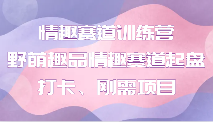 情趣赛道训练营 野萌趣品情趣赛道起盘打卡、刚需项目-HEIXMI（中国站）
