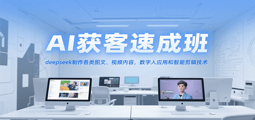 AI获客速成班，deepseek制作各类图文、视频内容，数字人应用和智能剪辑技术-HEIXMI（中国站）