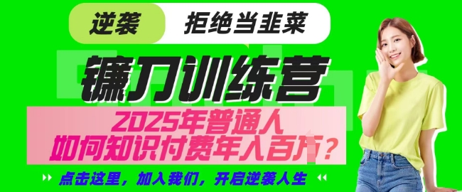 【网创项目终点站-镰刀训练营超级IP合伙人】25年普通人如何通过知识付费实现逆袭【揭秘】-HEIXMI（中国站）