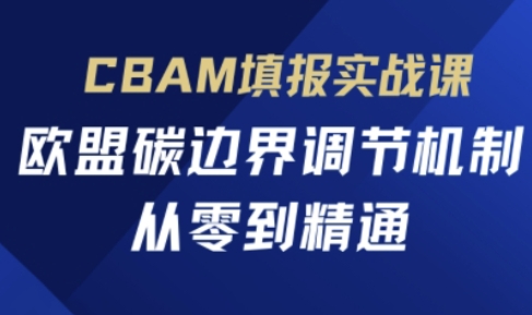 CBAM填报实战课，欧盟碳边界调节机制，从零到精通-HEIXMI（中国站）