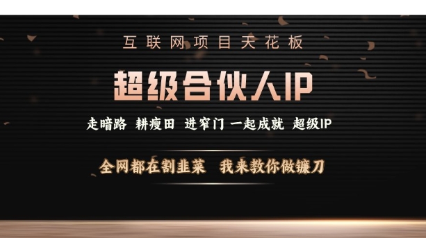 互联网项目天花板，超级合伙人IP，全网都在割韭菜，我来教你做镰刀【仅揭秘】-HEIXMI（中国站）
