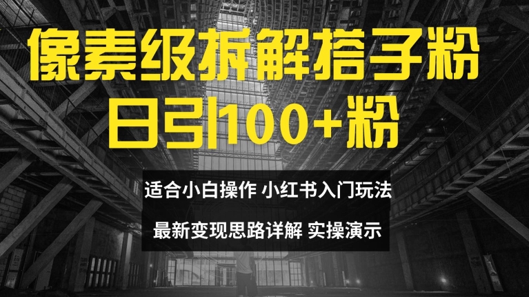 像素级拆解搭子粉，日引100+，小白看完可上手，最新变现思路详解【揭秘】-HEIXMI（中国站）