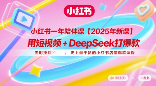 小红书一年陪伴课【2025年新课】，用短视频+deepSeek打爆款，史上最干货的小红书店铺爆款课程 - HEIXMI（中国站）-HEIXMI（中国站）