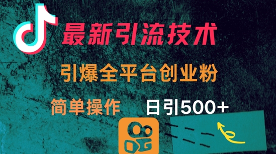 最新引流方法，引爆全平台的一个创业粉，简单操作日引300+-HEIXMI（中国站）