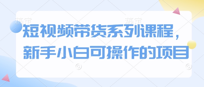 短视频带货系列课程，新手小白可操作的项目-HEIXMI（中国站）