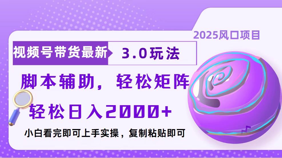 视频号带货最新3.0玩法，作品制作简单，当天起号，复制粘贴，脚本辅助…-HEIXMI（中国站）