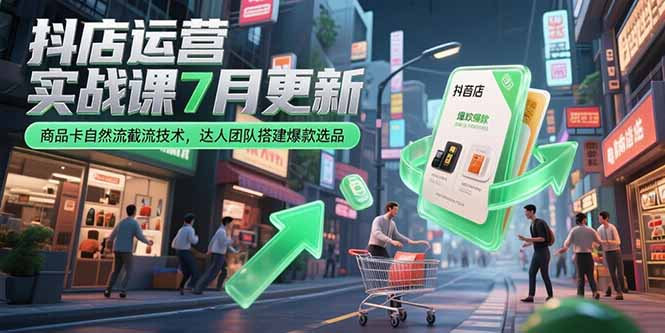 抖店运营实战课7月更新，商品卡自然流截流技术，达人团队搭建爆款选品-HEIXMI（中国站）